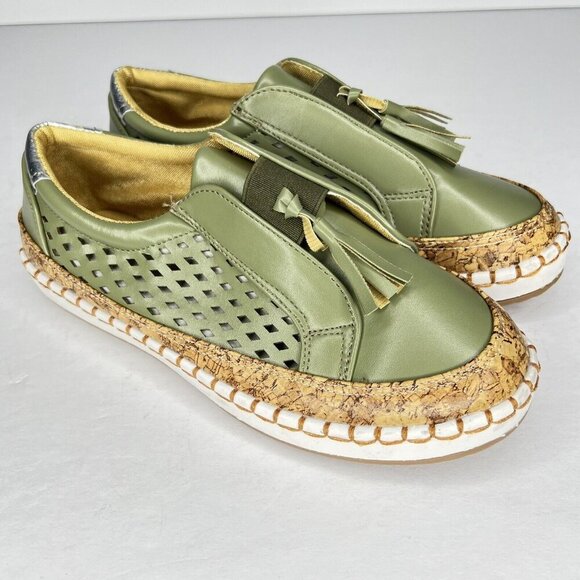 Breathable Avocado Light Weight Womens Size 7 Casual Sneaker Cork- Like Accent - Picture 2 of 9